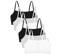 Fruit of The Loom Spag Sports Bra Spaghetti Strap Cotton Pull Sports Bra Lot de 6, Blanc/Gris chiné/Noir., 38