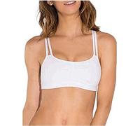 Fruit of the Loom Spaghetti Strap Cotton Sports Bra-All-Day Comfort & Easy Movement Soutien-Gorge, Opaque, Rayures Fines/Blanc/Rose pâle, 2 (Lot de 3) Femme
