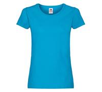 Fruit of the Loom - Ss129m - T-Shirt - - - - Manches Courtes - Femme - Bleu (Azure) - S (Taille fabricant: 10)