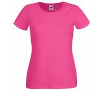 Fruit of the Loom - Ss129m - T-Shirt - - - - Manches Courtes - Femme - Rose - Rose fuchsia - S (Taille fabricant: 10)