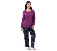 Fruit of the Loom Sueded Jersey Crew Top and Fleece Pant Sleep Set Ensemble de Pijama, Baies et confettis Multiples, 4XL Femmes