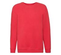Fruit of the Loom Sweat de qualité supérieure pour enfant - Pour garçons et filles - Mélange de coton doux - Bande de cou en jersey simple - Poignets côtelés, rouge, 104