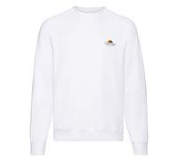 Fruit of the Loom Sweat raglan classique avec logo vintage sur la poitrine, Blanc., M
