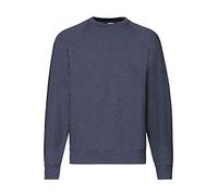 Fruit of the Loom Sweat raglan classique + sac en tissu MyShirt GRATUIT, Bleu marine vintage, M