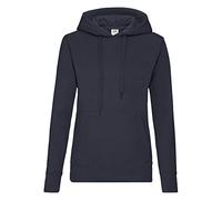 Fruit of the Loom - Sweat-shirt à capuche - Manches Longues - Femme - Bleu (Deep Navy) - FR 40 (Taille fabricant: M)