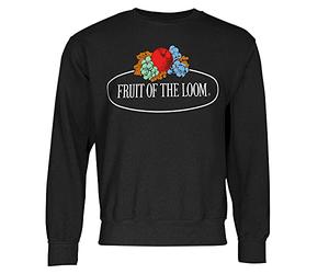Fruit of the Loom Sweat-Shirt col Rond Grand Logo Lio - M Noir