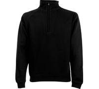 Fruit Of The Loom Sweat-shirt pour homme avec fermeture éclair jusqu'à la poitrine BC358 (4XL) (Noir)