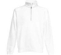 Fruit Of The Loom Sweat-shirt pour homme avec fermeture éclair jusqu'à la poitrine BC358 (XL) (Blanc)