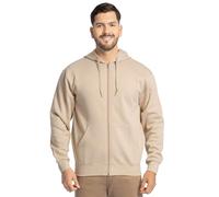 Fruit of the Loom Sweats à Capuche en Polaire Eversoft Chemise, Fermeture éclair intégrale-Kaki chiné, XXXL Homme