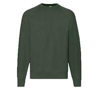 Fruit of the Loom Sweatshirt classique à capuche raglan + GRATIS MyShirt sac en tissu, vert bouteille, M