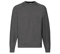 Fruit of the Loom Sweatshirt raglan pour homme M Dark Heather 62-216-0 + 1 bloc-notes HL Kauf