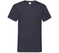 Fruit Of The Loom - T-shirt BC338 - 100 % coton, col en V, manches courtes - Homme Bleu L