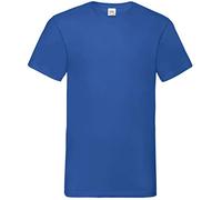 Fruit of the Loom - T-shirt BC338 - 100% coton, col en V, manches courtes - Homme Bleu XL