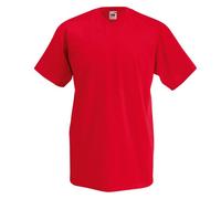 Fruit of the Loom T-shirt à manches courtes de qualité supérieure pour homme - Rouge - S