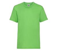 Fruit of the Loom - T-Shirt à Manches Courtes - Enfant (7-8 Ans, Vert Citron)