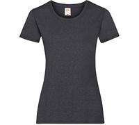 Fruit of the Loom - T-Shirt à Manches Courtes - Femme (S, Gris foncé chiné)