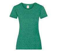 Fruit of the Loom - T-Shirt à Manches Courtes - Femme (S, Vert rétro chiné)