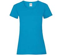 Fruit of the Loom - T-Shirt à Manches Courtes - Femme (XS) (Bleu Azur)