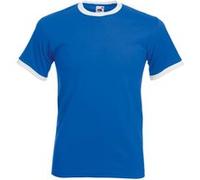 Fruit of the Loom T-Shirt à Manches Courtes pour Homme (2XL) (Bleu Marine/Blanc)