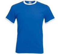 Fruit of the Loom T-Shirt à Manches Courtes pour Homme (3XL) (Bleu Marine/Blanc)