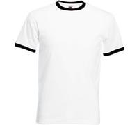 Fruit Of The Loom -T-shirt à manches courtes - Homme (M) (Blanc/ Noir) - UTBC342 Blanc/ Noir, Blanc/Noir G
