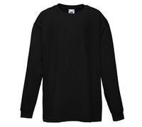 Fruit of the Loom - T-Shirt à Manches Longues - Enfant Unisexe (3-4 Ans) (Noir)