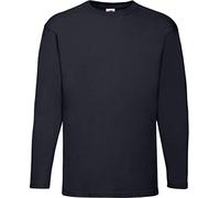 Fruit Of The Loom T-shirt à manches longues et encolure ronde pour homme - Bleu - Small