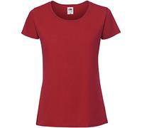Fruit of the Loom - T-Shirt ajusté de qualité - Femme (M) (Rouge)