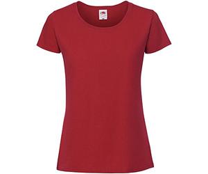 Fruit of the Loom - T-Shirt ajusté de qualité - Femme (M) (Rouge)