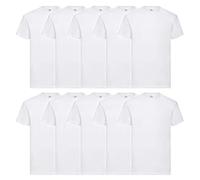 Fruit of the Loom Valueweight Short Sleeve T-Shirt, Blanc, L (Lot de 10) Homme