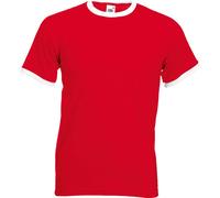 Fruit Of The Loom T-shirt de lutte pour homme BC342 (3XL) (Rouge/Blanc)