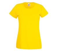 Fruit of the Loom - T-shirt - Femme Jaune citronier Small