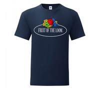 Fruit Of The Loom T-shirt manches courtes col rond grand logo Leo Bleu Marine Homme S