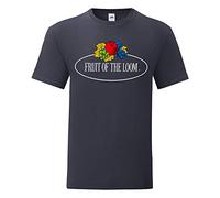 Fruit of the Loom T-Shirt Manches Courtes col Rond Grand Logo Leo - L Bleu Marine