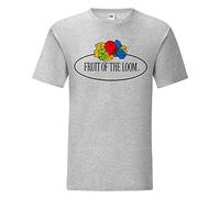 Fruit of the Loom T-Shirt Manches Courtes col Rond Grand Logo Leo - M Gris