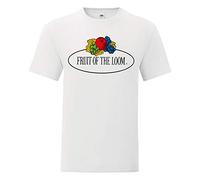 Fruit of the Loom T-Shirt Manches Courtes col Rond Grand Logo Leo - S Blanc