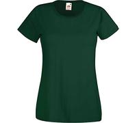 Fruit of the Loom - T-shirt - Manches Courtes - Femme Vert Vert - vert bouteille X-Small