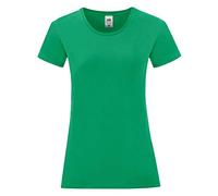 Fruit of the Loom - T-Shirt Manches Courtes Iconic - Femme (L) (Vert)