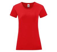 Fruit of the Loom - T-Shirt Manches Courtes Iconic - Femme (S) (Rouge)