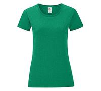 Fruit of the Loom - T-Shirt Manches Courtes Iconic - Femme (S) (Vert chiné)