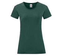 Fruit of the Loom - T-Shirt Manches Courtes Iconic - Femme (S) (Vert foncé)