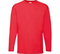 Fruit Of The Loom T-shirt manches longues col rond homme BC331 (S) (Rouge)