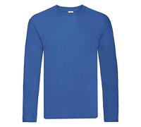 Fruit of the Loom - T-Shirt Manches Longues Original - Homme (L) (Bleu Roi)