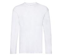 Fruit of the Loom - T-Shirt Manches Longues Original - Homme (S) (Blanc)