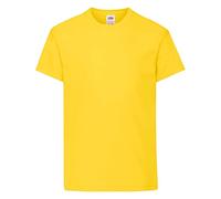 Fruit of The Loom T-Shirt Original Unisexe pour Enfant, Jaune, 9-11 Ans