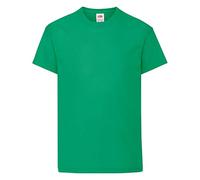 Fruit of The Loom T-Shirt Original Unisexe pour Enfant, Vert Kelly, 7-8 Ans