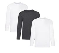 Fruit of the Loom T-shirt pour homme, 2 blancs + 1 Dark Heather + 1 bloc-notes Hlkauf, XL
