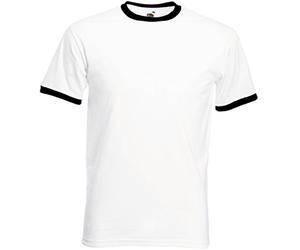 Fruit of the Loom T-Shirt Ringer. - Noir - Large
