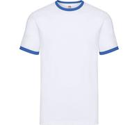 Fruit of the Loom - T-shirt style lutteur pour homme PC6357 (XL) (Blanc/Bleu roi)