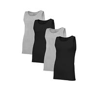 Fruit of the Loom Maillot de Corps pour Homme (Lot de 4), Lot de 4 réservoirs réguliers Noir/Gris, L